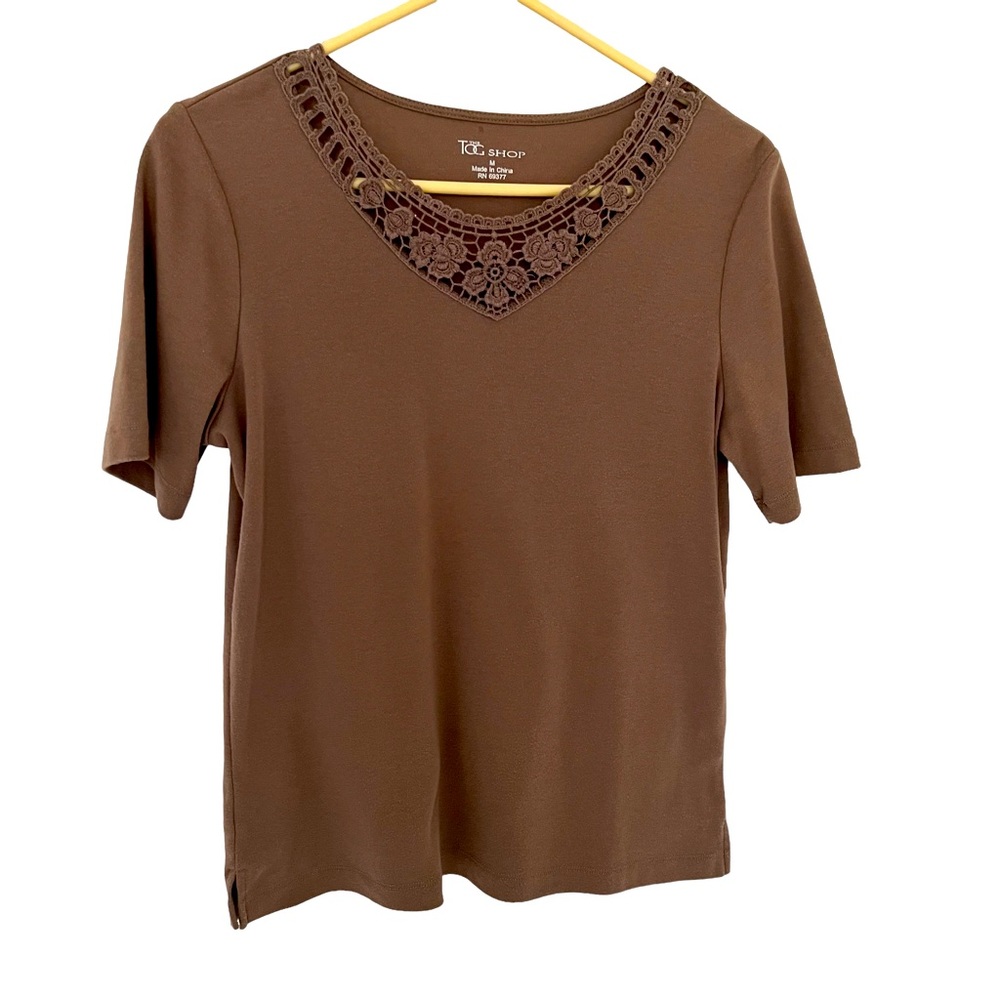 Tog Shop Women’s Short Sleeve Brown Top Size Medium